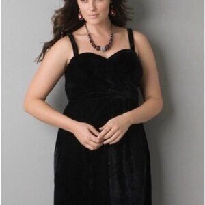 Lane Bryant Womens Black Strapless Velvet Stretch Cocktail Dress Size 14 Holiday